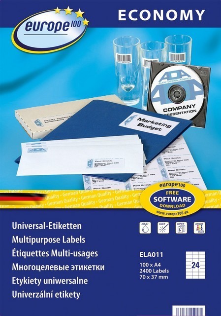 Etykiety uniwersalne Economy Europe100 70 × 37 mm